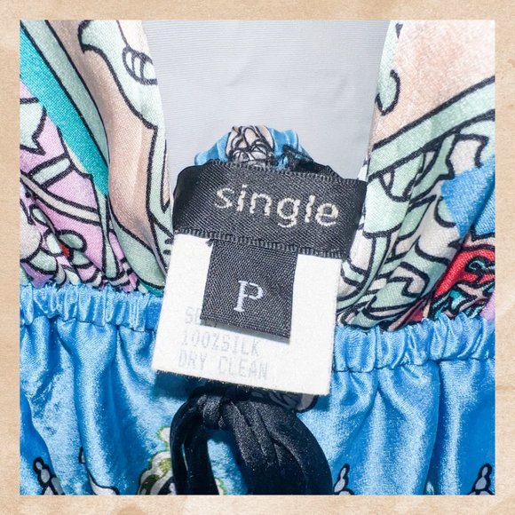 1980s Boho Silk Mini Dress - Vintage Halter Neck Dress - Size Small - 100% Silk - Picture 7 of 9